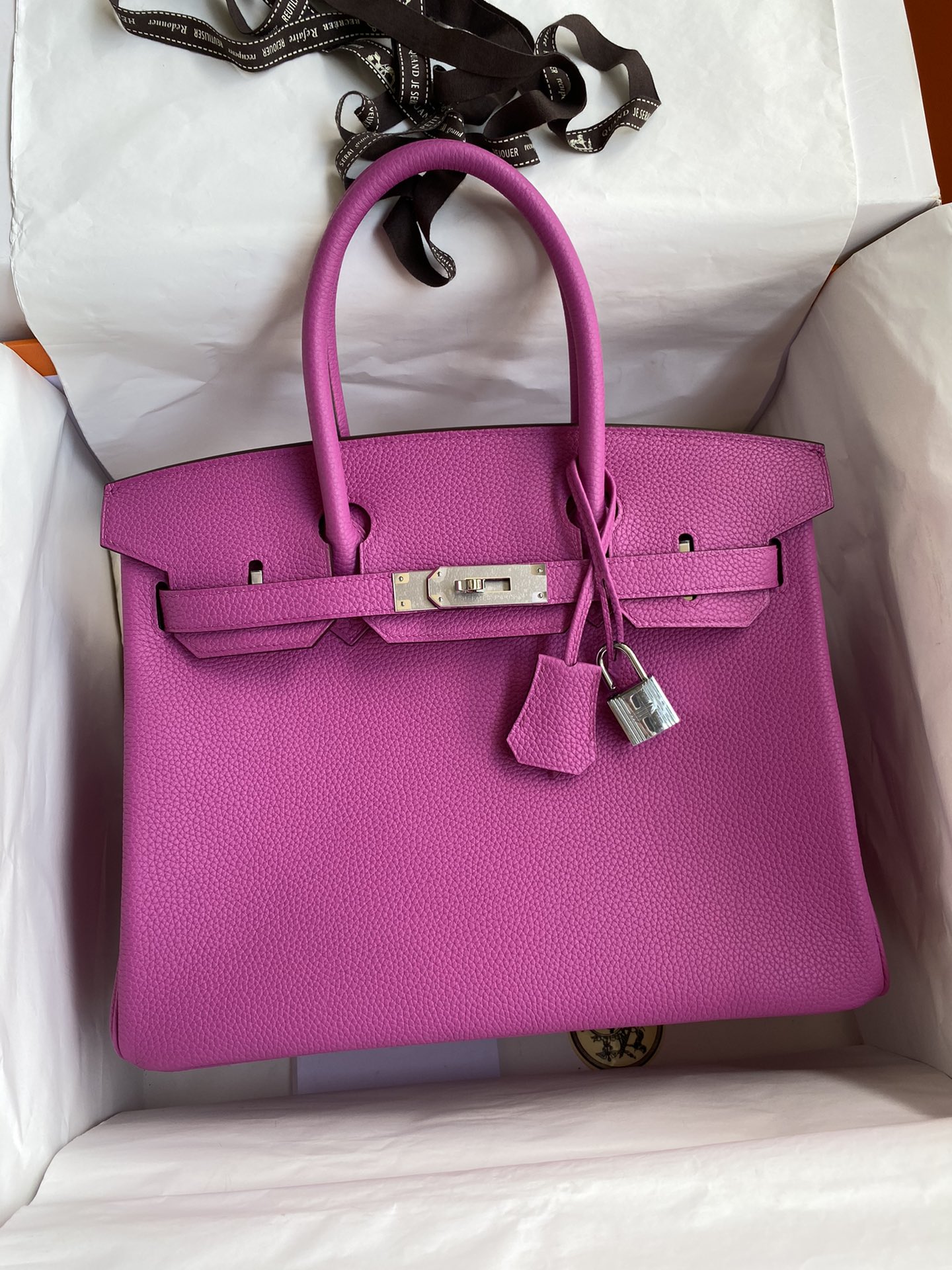 Hermes Birkin 30CM Togo Leather Handbag Purple